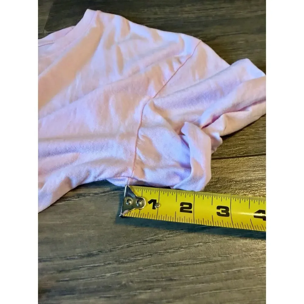 Calvin Klein Jeans Pink Tie Front Crop Tee Logo Patch Y2K Preppy Women Size L - Picture 6 of 11
